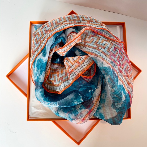 Hermes Accessories - Authentic HERMES 100% Silk Scarf